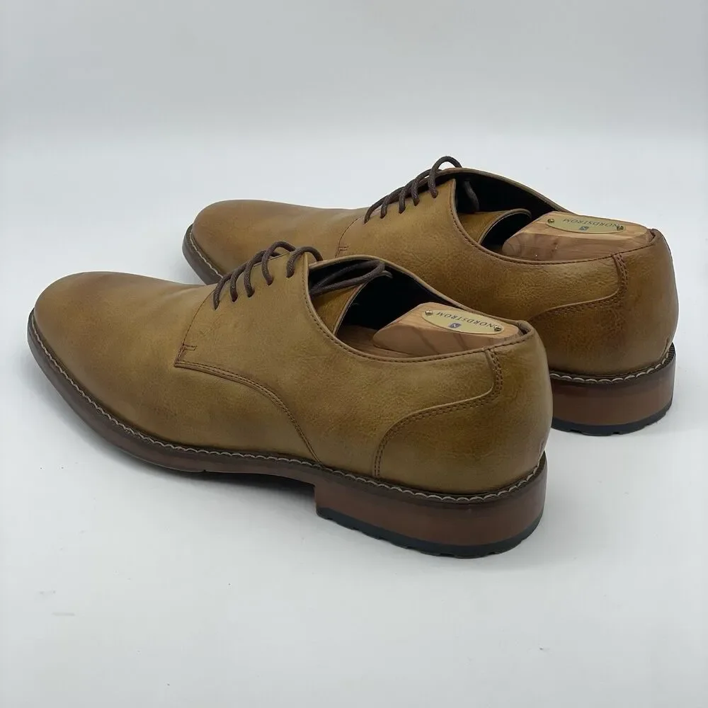 Van Heusen Memory Foam Geraldo Dress Shoes Men's 10.5 M Tan Brown Oxford Regal